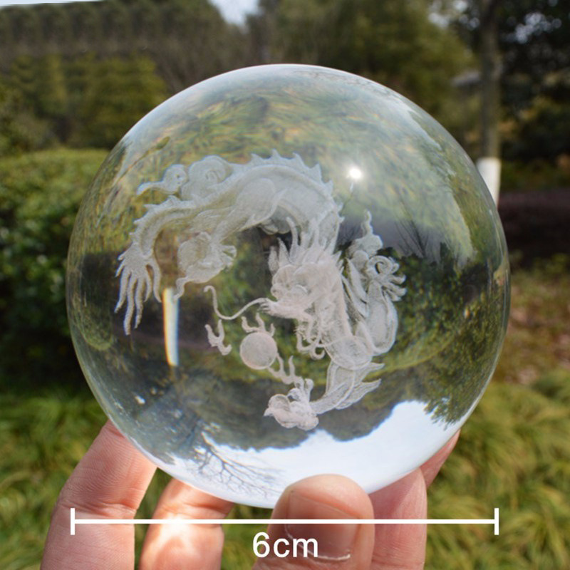 Factory Direct Sales Custom Crystal Glass Dragon Ball Ornaments Feng Shui Change of Luck Crystal Animal Crystal Animal