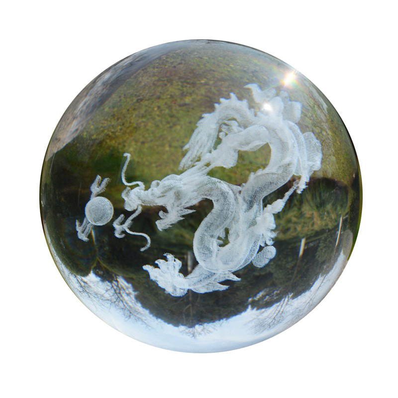 Factory Direct Sales Custom Crystal Glass Dragon Ball Ornaments Feng Shui Change of Luck Crystal Animal Crystal Animal