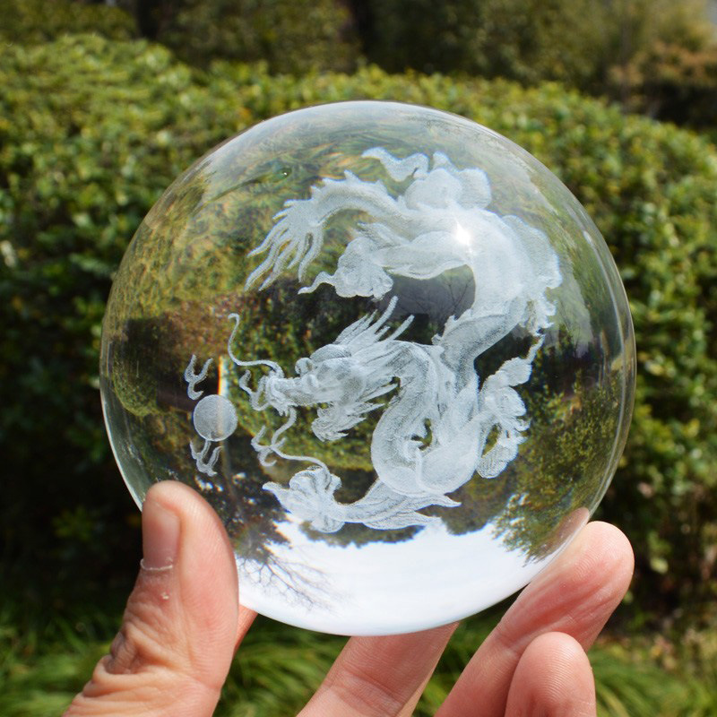 Factory Direct Sales Custom Crystal Glass Dragon Ball Ornaments Feng Shui Change of Luck Crystal Animal Crystal Animal