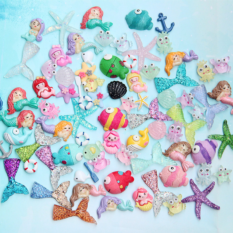 Boutique Marine Lucky Bag Resin Marine Animal Accessories Set Epoxy Phone Case Slim Crystal Mud Filler