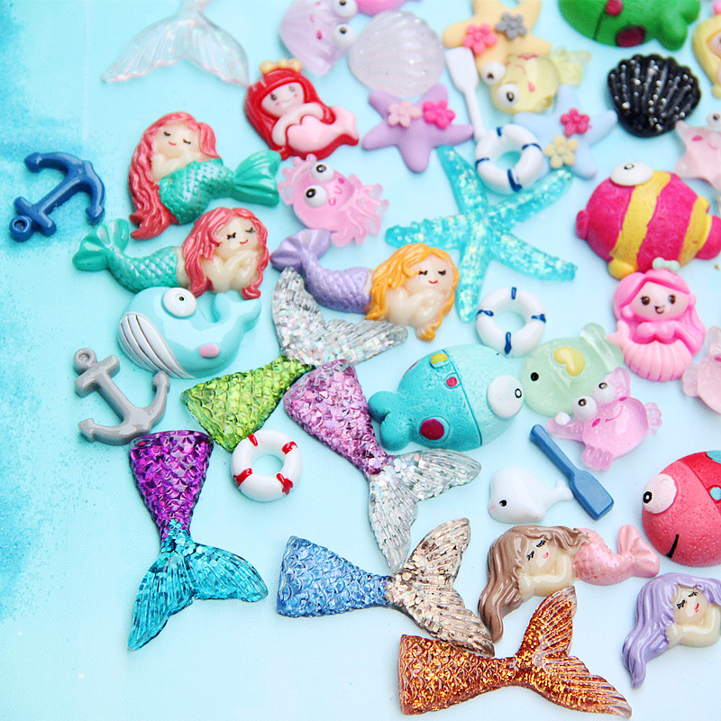 Boutique Marine Lucky Bag Resin Marine Animal Accessories Set Epoxy Phone Case Slim Crystal Mud Filler