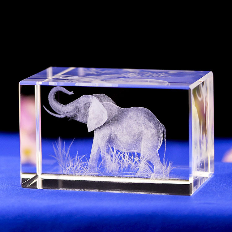Crystal Animal 3D Inner Carved Crystal Animal Model Elephant Tourism Souvenir Home Decoration Annual Meeting Gifts