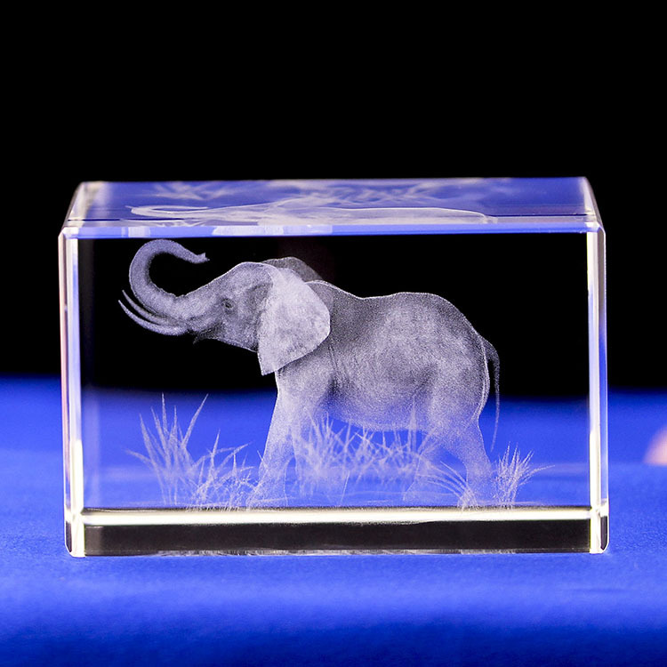 Crystal Animal 3D Inner Carved Crystal Animal Model Elephant Tourism Souvenir Home Decoration Annual Meeting Gifts