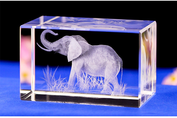 Crystal Animal 3D Inner Carved Crystal Animal Model Elephant Tourism Souvenir Home Decoration Annual Meeting Gifts