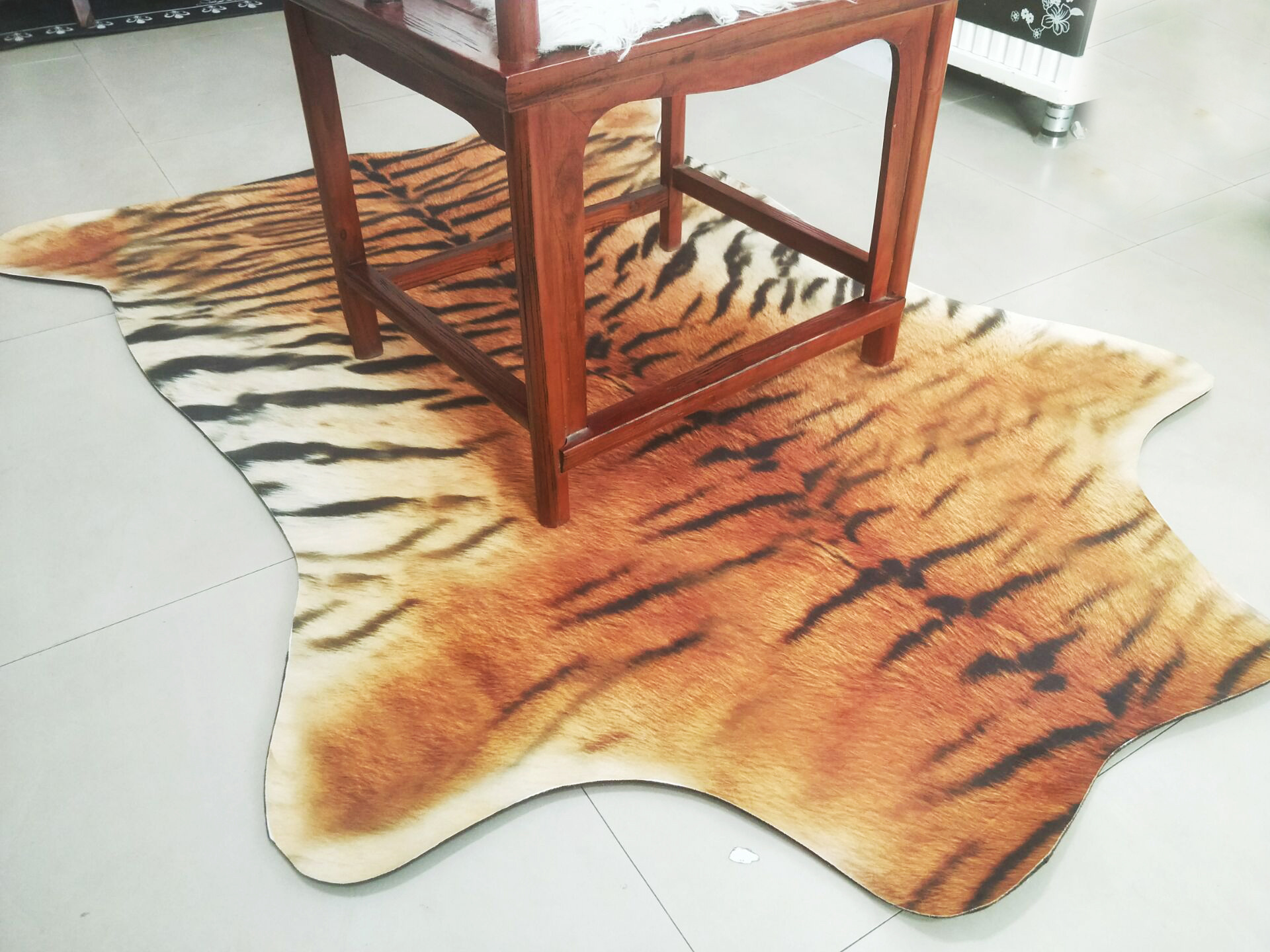 Faux Fur Carpet Floor Mat Simulation Animal Skin Crystal Velvet Printed Carpet Living Room Bedroom Bedside Mats Door Mat