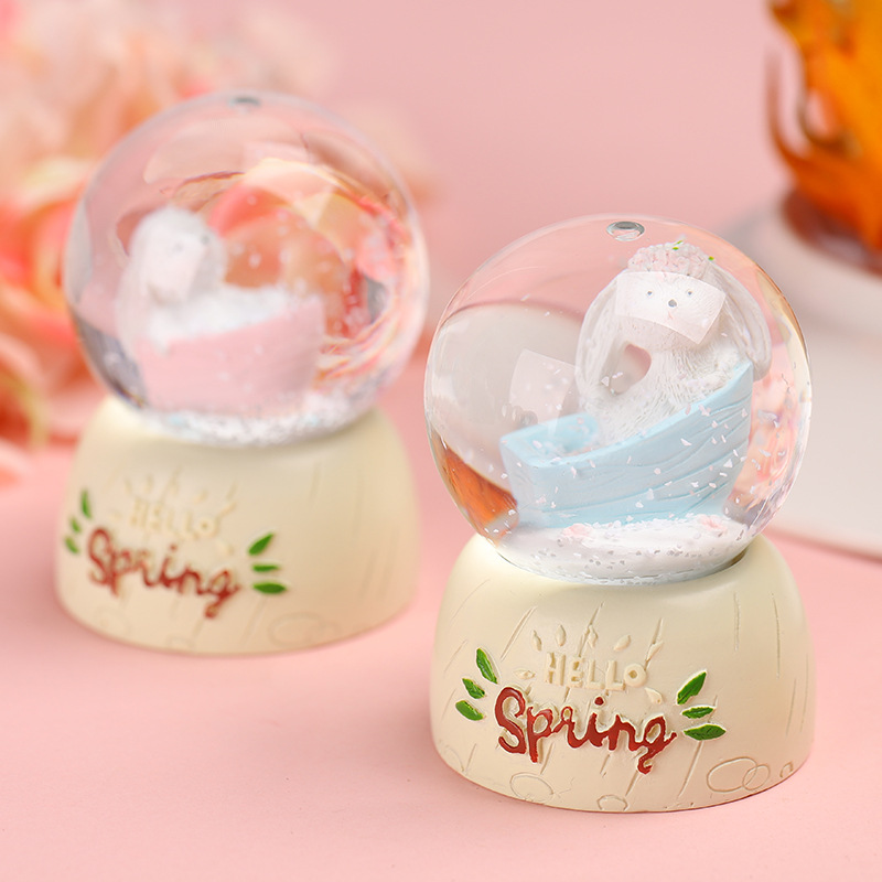 FHH New Creative Cartoon Animal Cute Bunny Crystal Ball Student Couple Crystal Animal