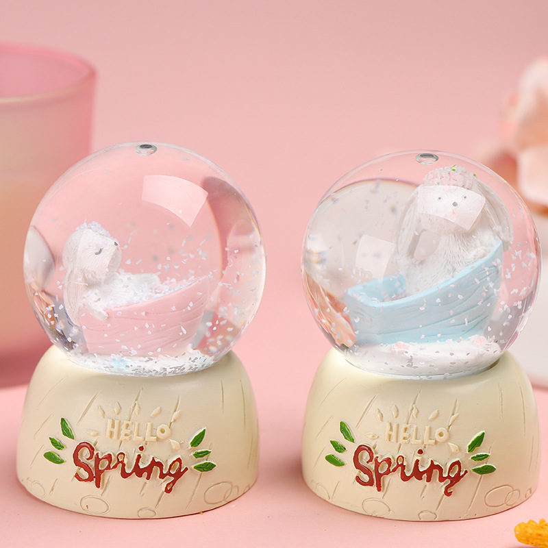 FHH New Creative Cartoon Animal Cute Bunny Crystal Ball Student Couple Crystal Animal