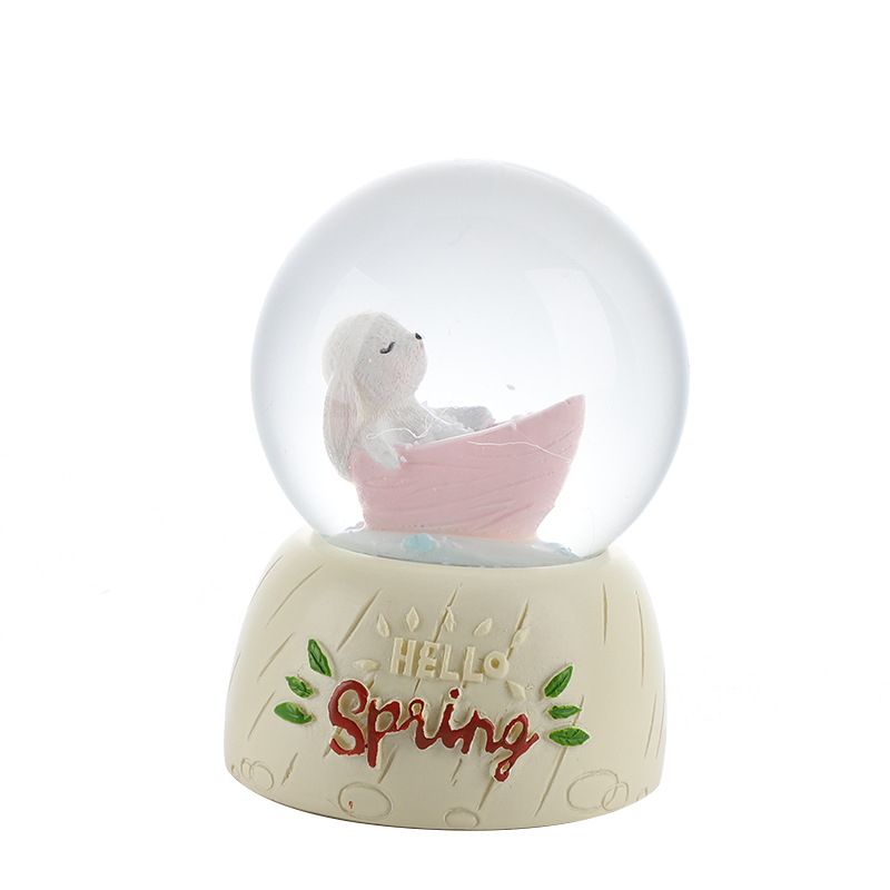 FHH New Creative Cartoon Animal Cute Bunny Crystal Ball Student Couple Crystal Animal