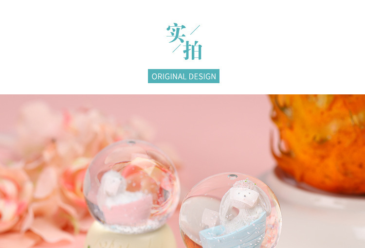 FHH New Creative Cartoon Animal Cute Bunny Crystal Ball Student Couple Crystal Animal