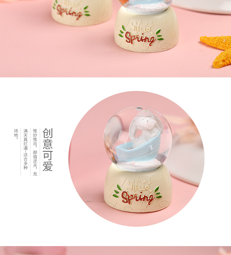 FHH New Creative Cartoon Animal Cute Bunny Crystal Ball Student Couple Crystal Animal