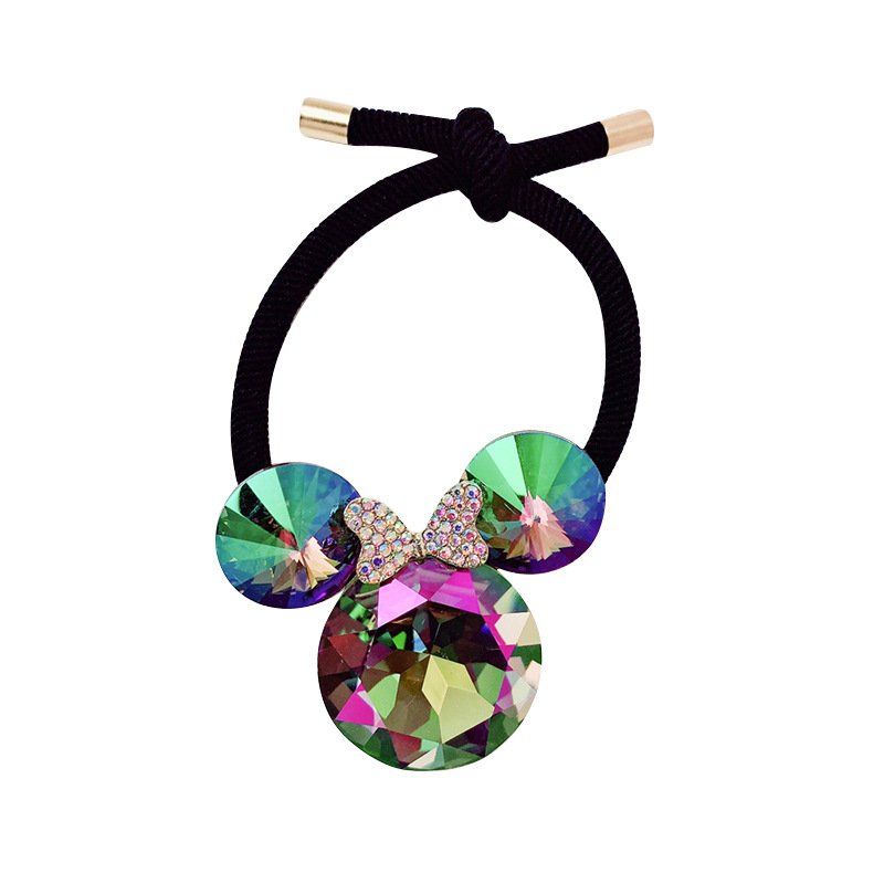 New Crystal Rhinestone Animal Cute Hair Rope Ins Temperament Head Rope High Elastic Black Rubber Band Headdress