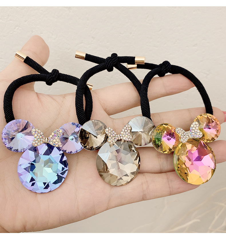 New Crystal Rhinestone Animal Cute Hair Rope Ins Temperament Head Rope High Elastic Black Rubber Band Headdress New Crystal Rhinestone Animal Cute Hair Rope Ins Temperament Head Rope High Elastic Black Rubber Band Headdress