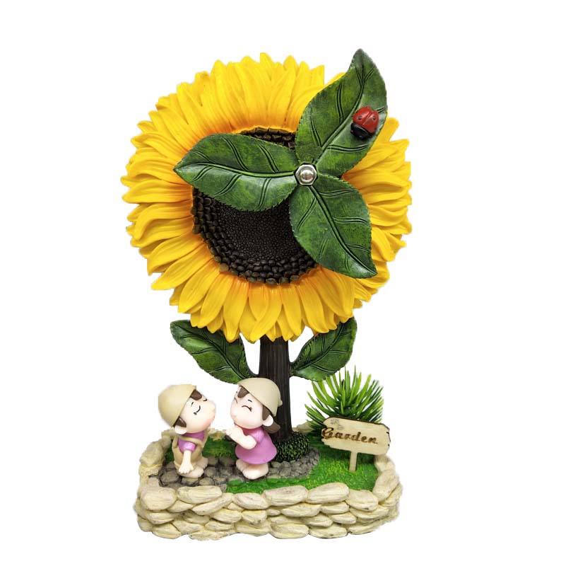 New sunflower resin eight sound balance xiangyang flower music box creative home decoration manufacturers direct sales