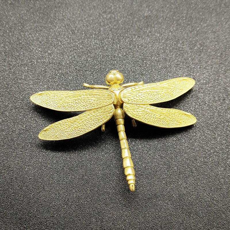 New Chinese Crystal Home Decoration Wings Removable Brass Dragonfly Living Room TV Cabinet Crystal Animal