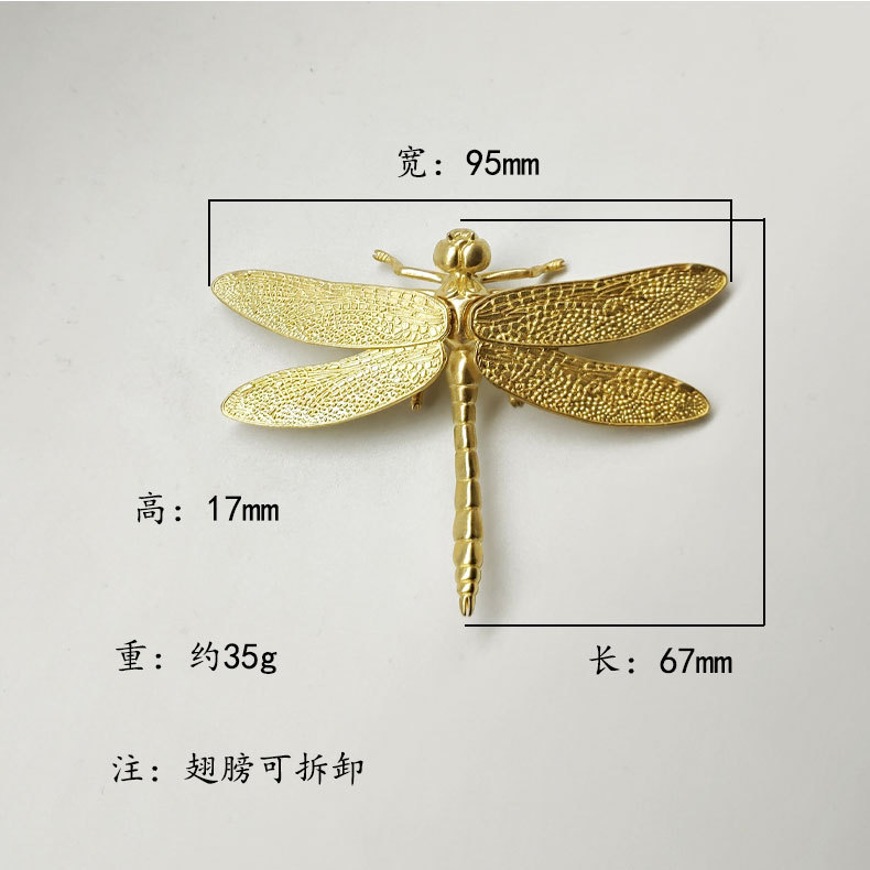 New Chinese Crystal Home Decoration Wings Removable Brass Dragonfly Living Room TV Cabinet Crystal Animal