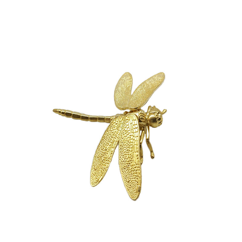 New Chinese Crystal Home Decoration Wings Removable Brass Dragonfly Living Room TV Cabinet Crystal Animal