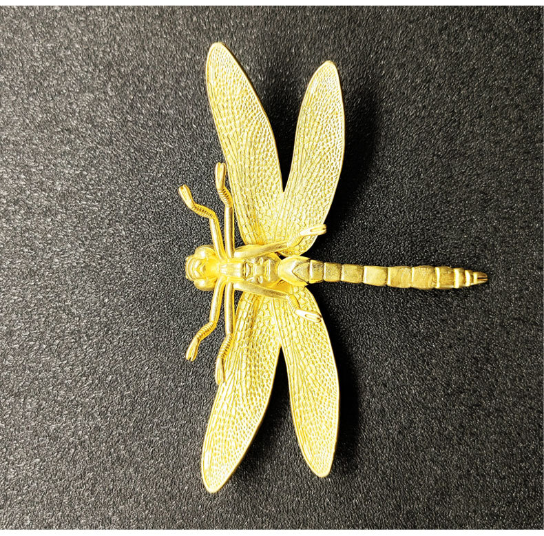 New Chinese Crystal Home Decoration Wings Removable Brass Dragonfly Living Room TV Cabinet Crystal Animal