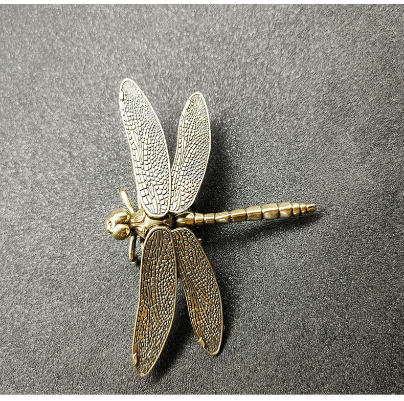 New Chinese Crystal Home Decoration Wings Removable Brass Dragonfly Living Room TV Cabinet Crystal Animal