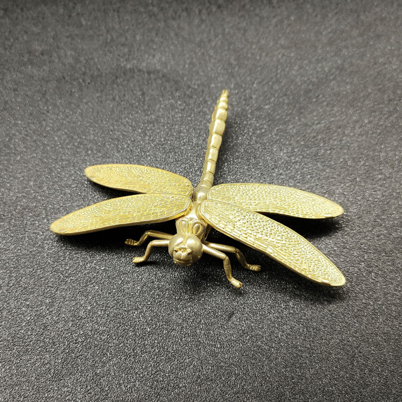 New Chinese Crystal Home Decoration Wings Removable Brass Dragonfly Living Room TV Cabinet Crystal Animal