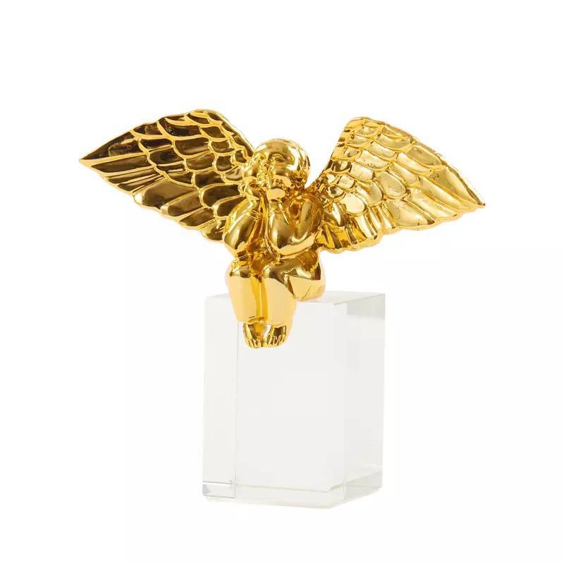 Simple Crystal Angel Decoration Fat Angel Decorative Crafts Sample Room Decoration Crystal Animal