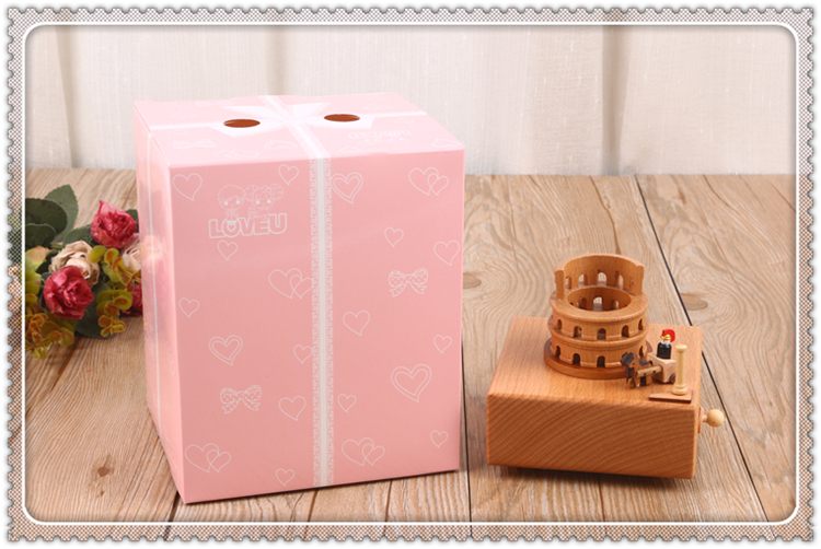 New product wedding birthday gift girl solid wood material octave music box