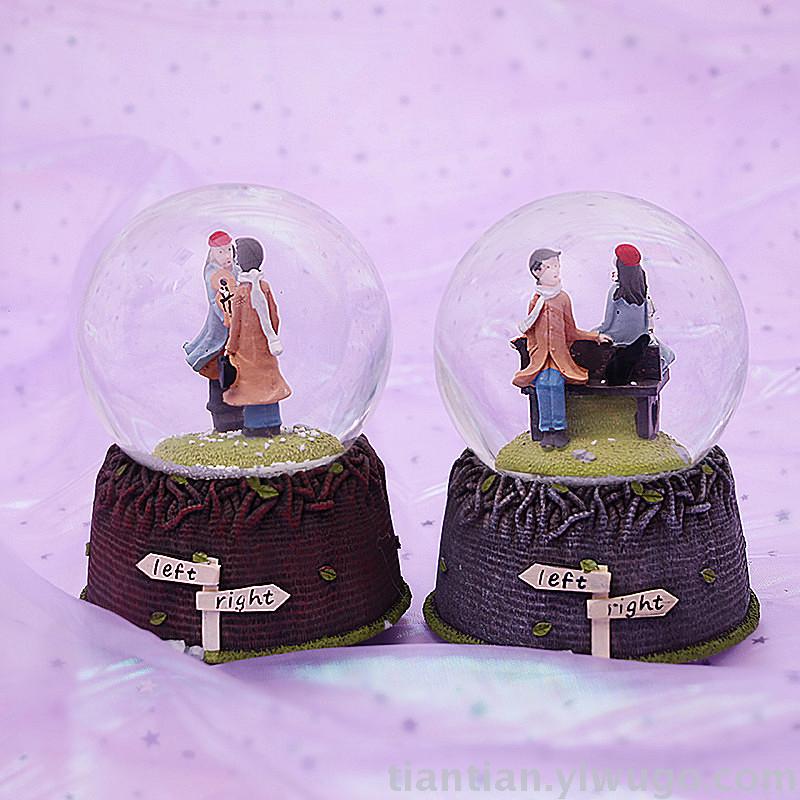 Resin Artware Corner meet Love Crystal Ball Music Box dream Luminous Snowflake Music Box Resin Artware Corner meet Love Crystal Ball Music Box dream Luminous Snowflake Music Box