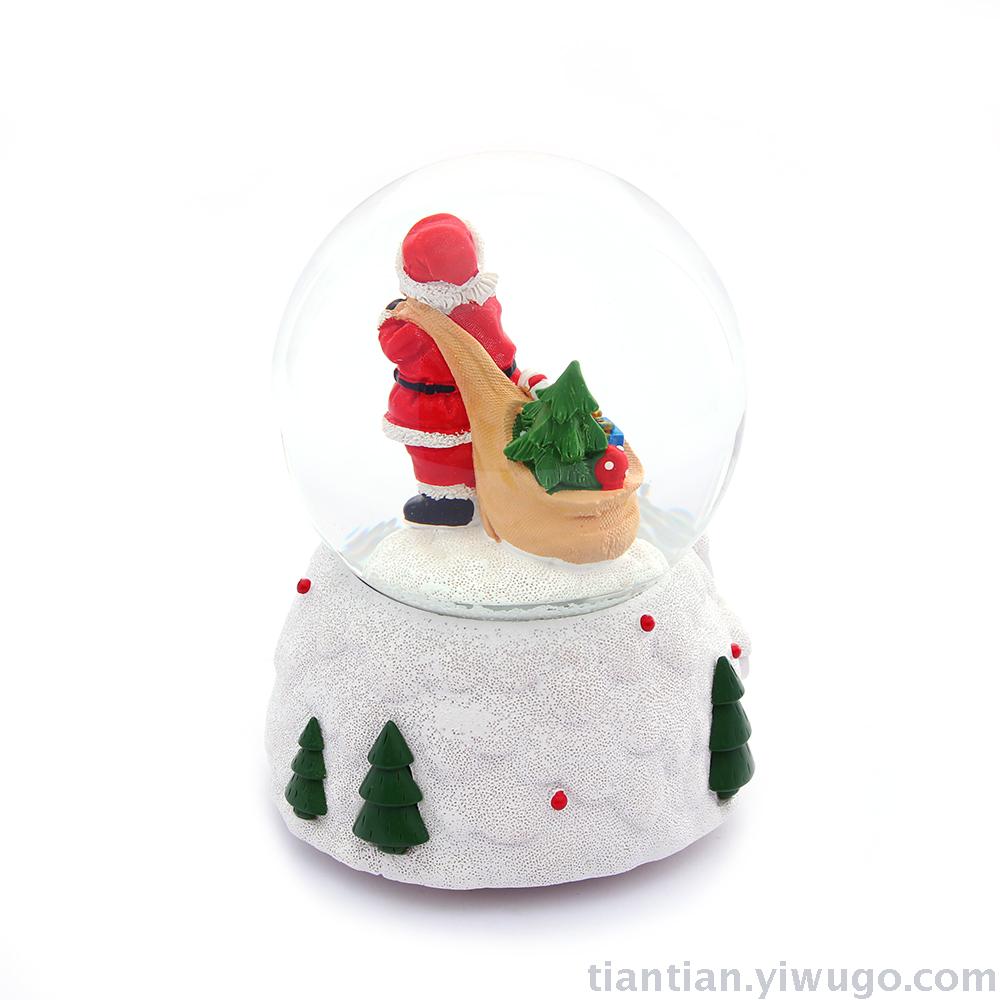 Resin craft Presents Santa's Crystal Ball Music box, Christmas Glow and Snowflake music box Resin craft Presents Santa's Crystal Ball Music box, Christmas Glow and Snowflake music box