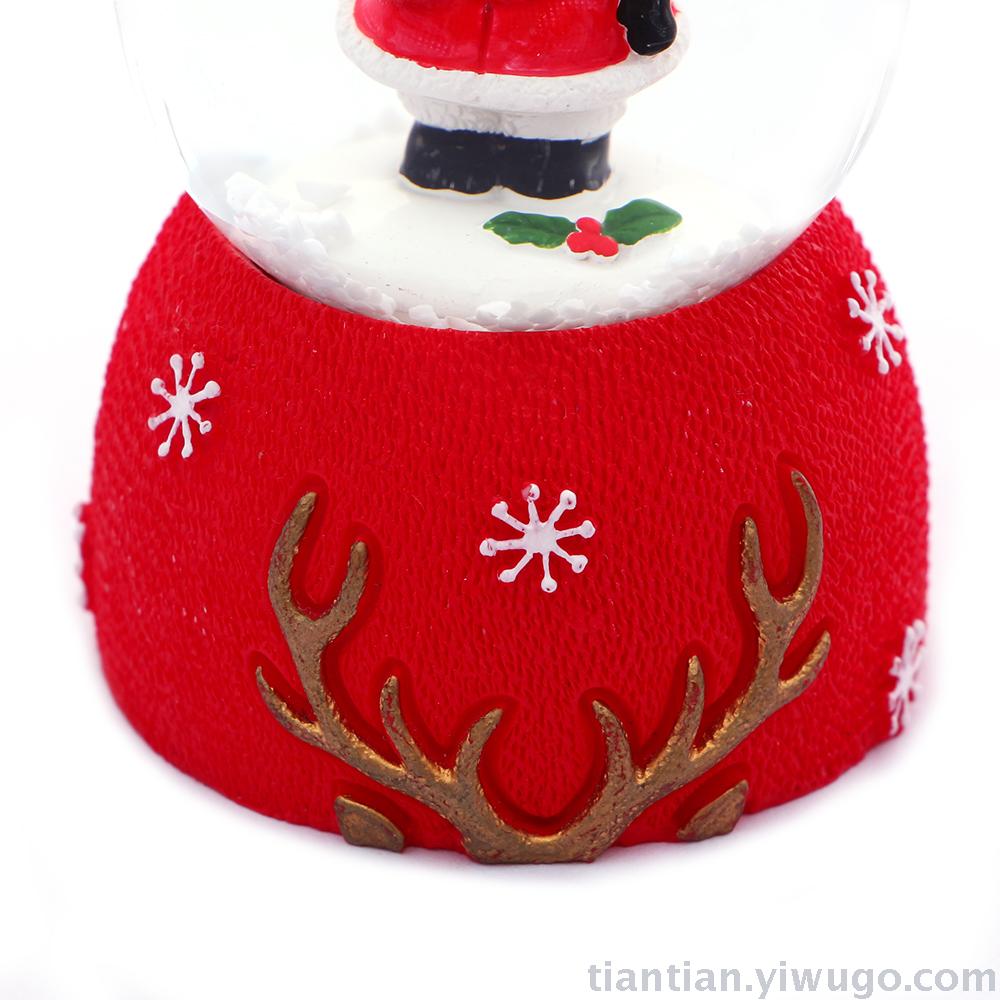 Resin craft Christmas Crystal ball box Snowman Santa Claus glow Snowflake music box Resin craft Christmas Crystal ball box Snowman Santa Claus glow Snowflake music box