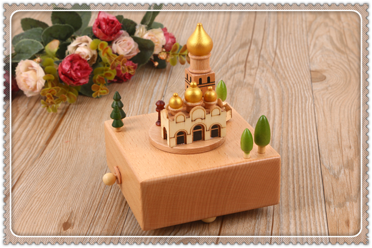 Manufacturer direct selling church building model music box color box packaging Manufacturer direct selling church building model music box color box packaging