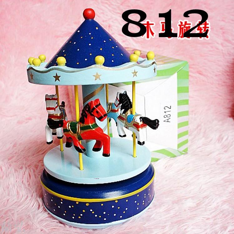 Wooden carousel music box Christmas gifts Birthday gifts Variety of options