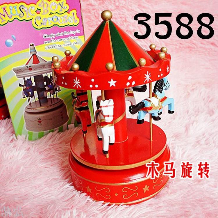 Wooden carousel music box Christmas gifts Birthday gifts Variety of options
