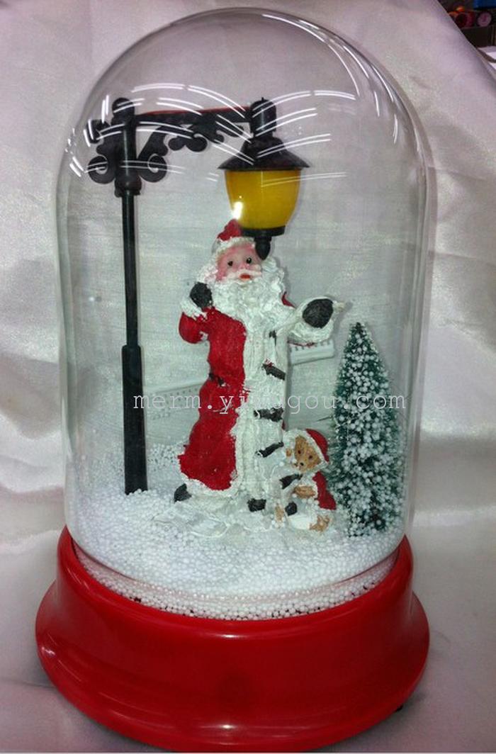 Blowing snow windmill factory outlet Santa holiday gift music box Christmas gift snowman glass Christmas decoration home decoration gifts