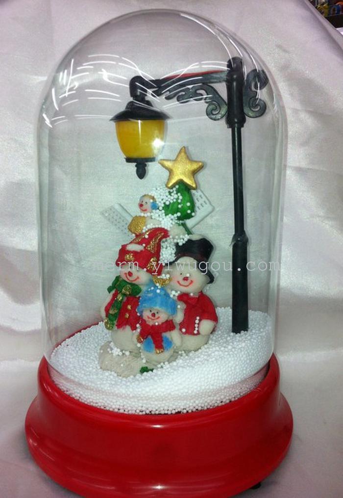 Blowing snow windmill factory outlet Santa holiday gift music box Christmas gift snowman glass Christmas decoration home decoration gifts