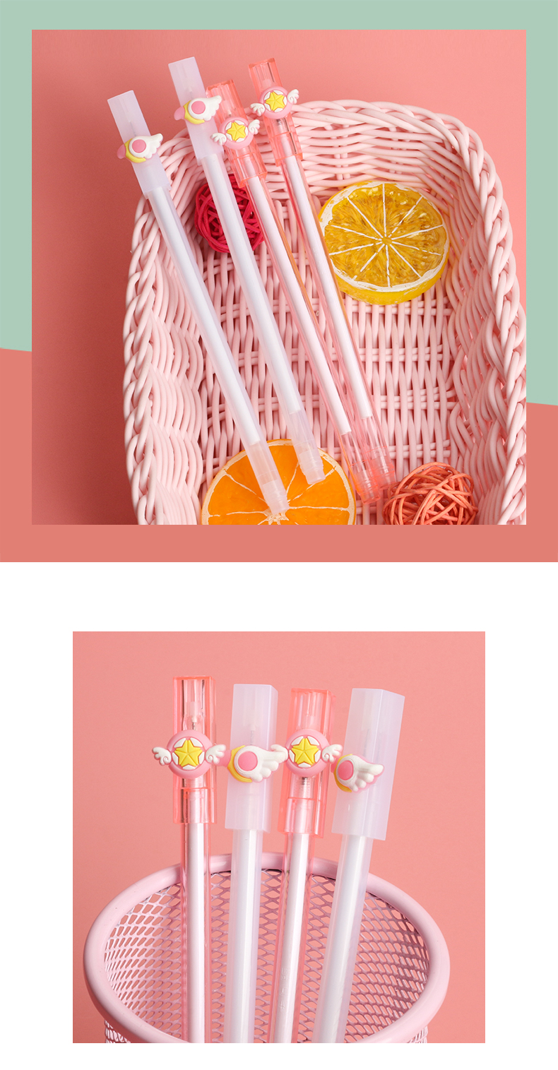 Simple and Fresh Fairy Magic Wand Gel Pen Creative Square Head Cap of a Pen Fairy Magic Wand Office Learning Pen