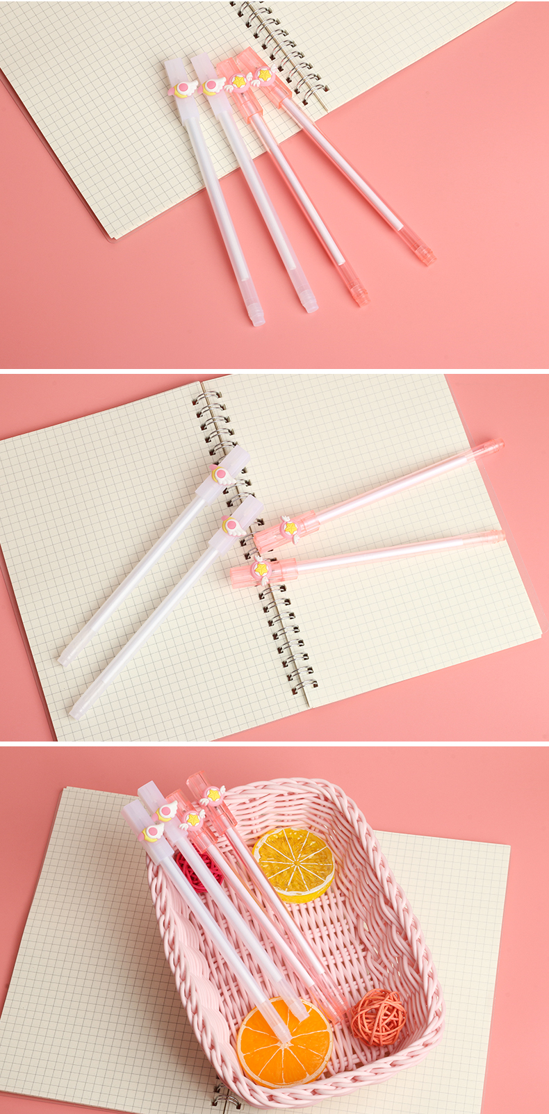 Simple and Fresh Fairy Magic Wand Gel Pen Creative Square Head Cap of a Pen Fairy Magic Wand Office Learning Pen