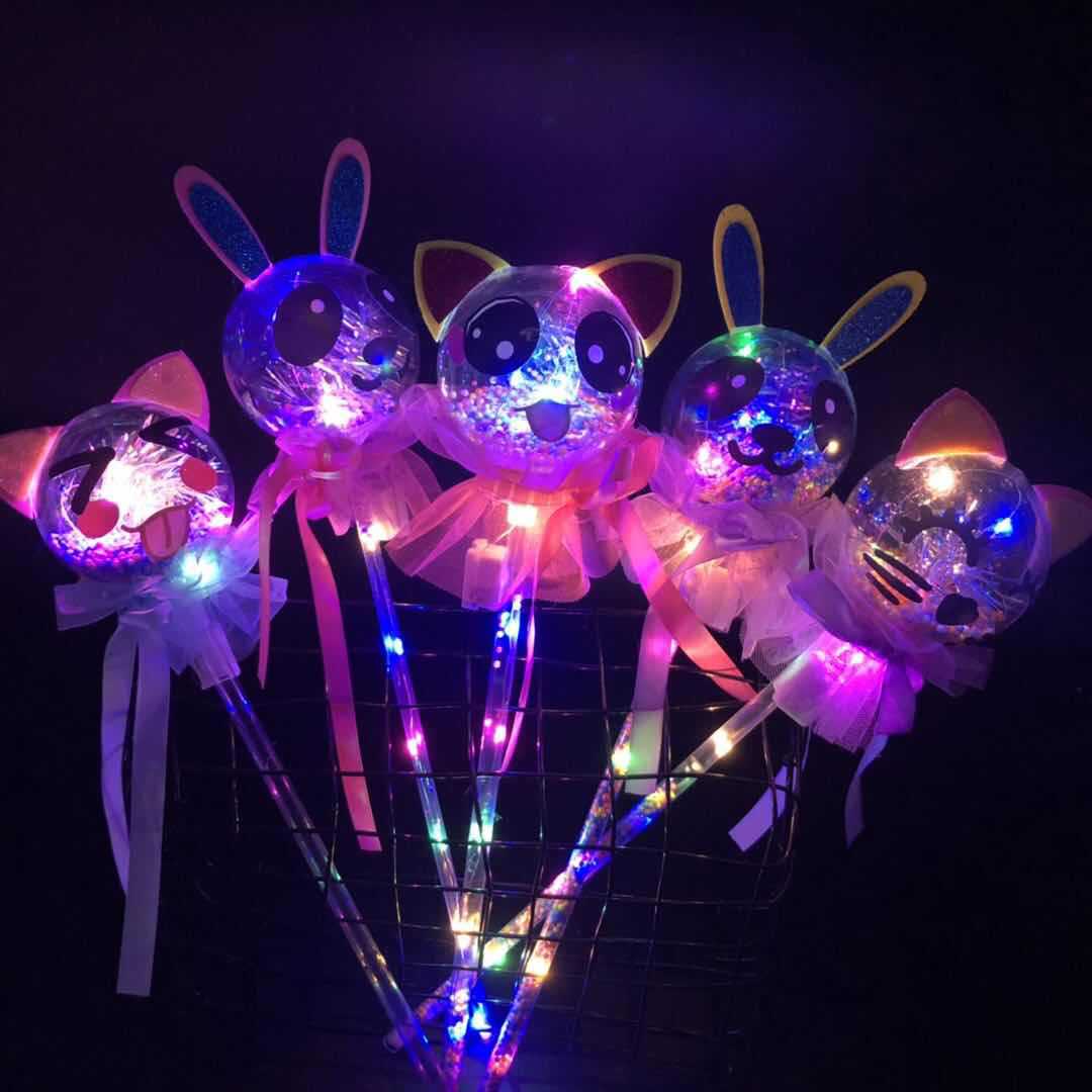 Best-Seller on Douyin Bounce Ball Starry Sky Stick Bounce Ball Magic Stick Magic Wand Luminous Fairy Wand