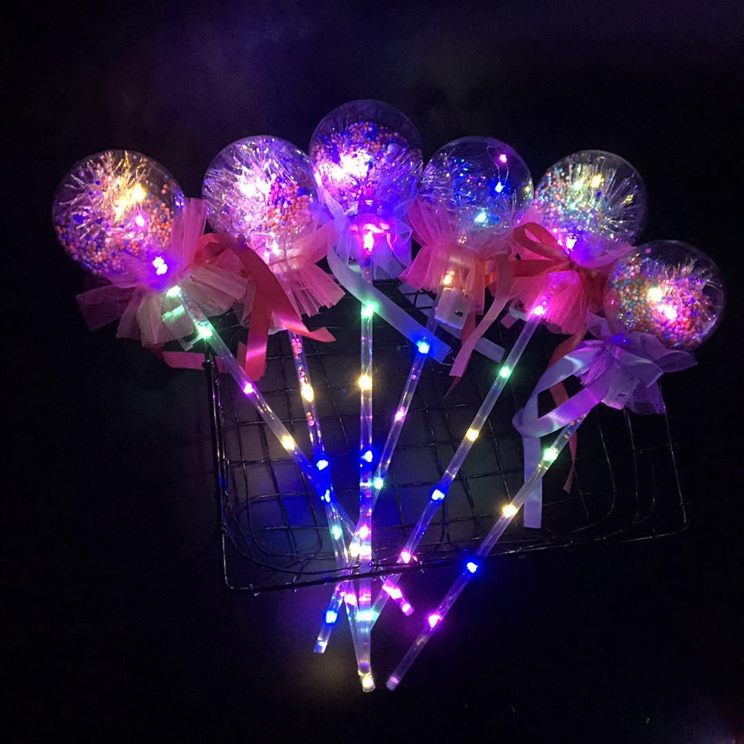 Best-Seller on Douyin Bounce Ball Starry Sky Stick Bounce Ball Magic Stick Magic Wand Luminous Fairy Wand