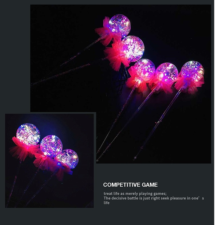 Best-Seller on Douyin Bounce Ball Starry Sky Stick Bounce Ball Magic Stick Magic Wand Luminous Fairy Wand