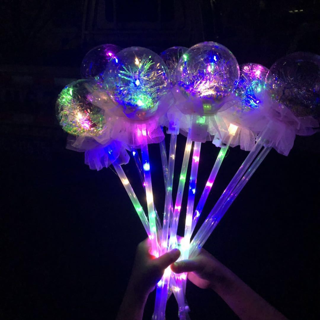 New Flash Magic Wand Glow Stick Children's Luminous Toys Stall Drainage Bounce Ball Fairy Wand