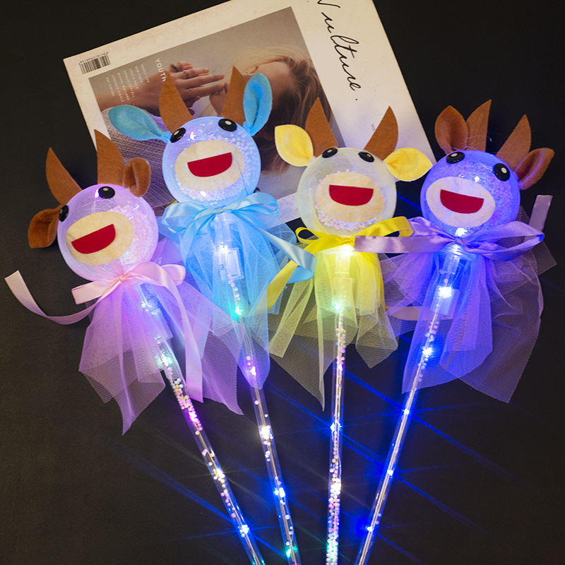 New Flash Magic Wand Glow Stick Children's Luminous Toys Stall Drainage Bounce Ball Fairy Wand