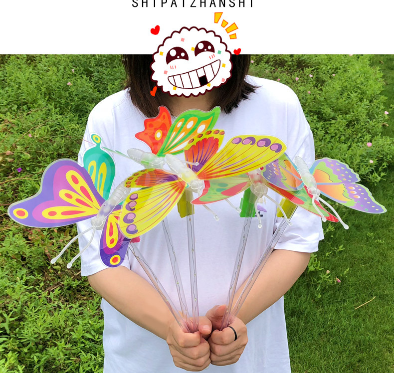 Flash Butterfly Fairy Wand Children Shine Butterfly Wand Stall Toys Bo ball ground push star ball Wand