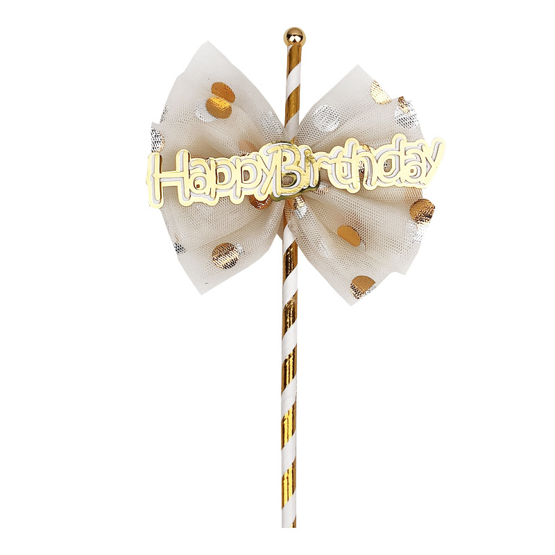 Creative Ins Style Cake Decoration Straw Mesh Bow Decoration Magic Wand Plug-in Fairy Wand