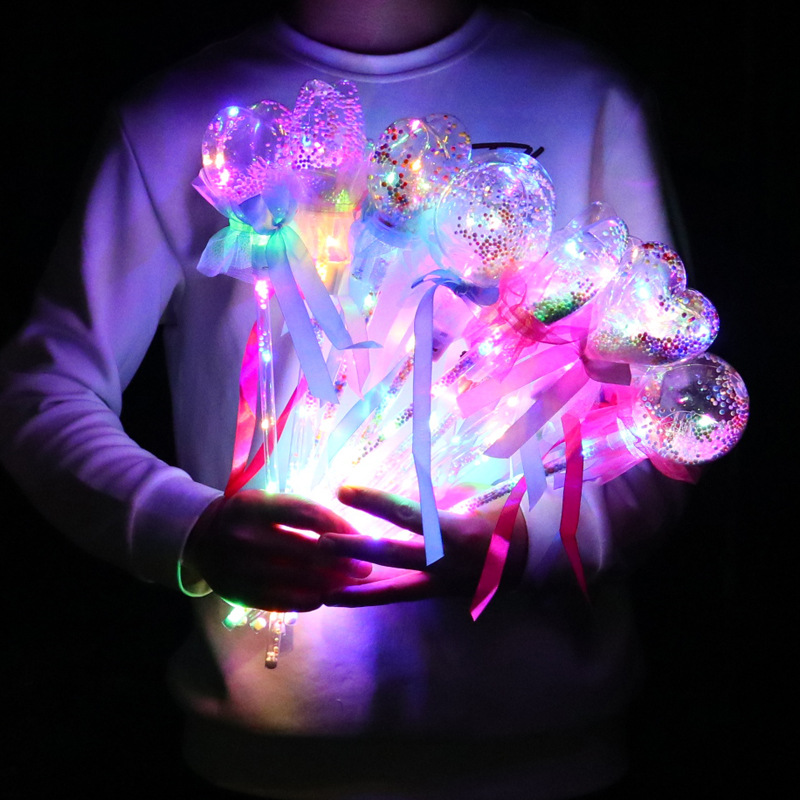Children&#039;s Toy Stall Night Market Scanning Code Drainage Small Gift Full Body Luminous Star Sky Ball Fairy Magic Wand