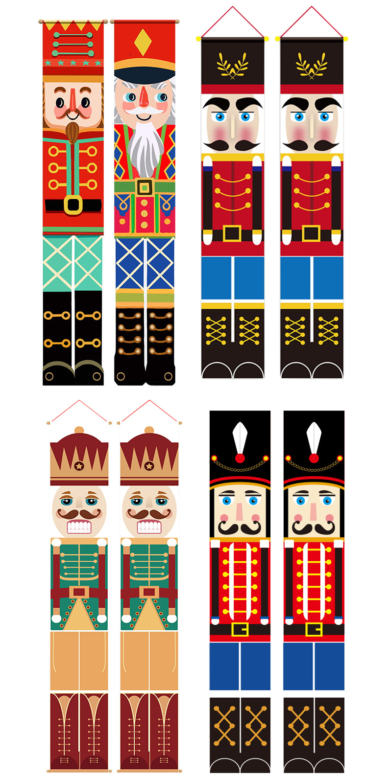 New Oxford Cloth Couplet Cross-Border Wholesale Nutcracker Door Ornaments Christmas Decorations Home Layout Props