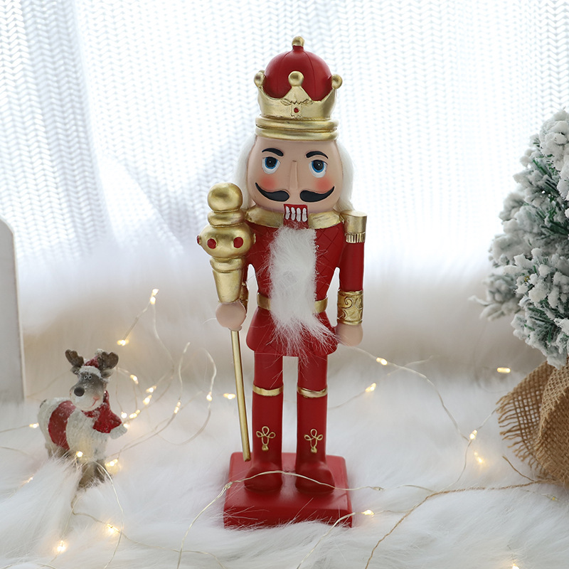 Home Living Room Decorations Wholesale Cross-Border New Desktop Christmas Decoration Walnut Soldier Resin Crafts Nutcracker