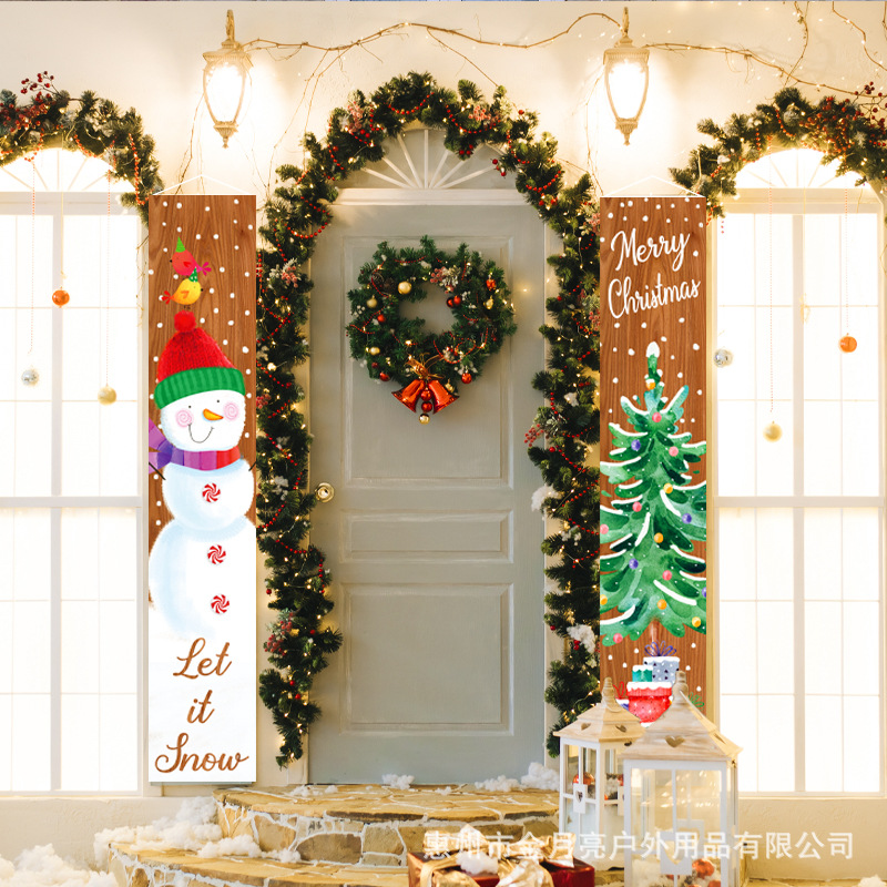Nutcracker Door Curtain Christmas Couplet Banner Flag Christmas Party Decoration Hanging Flags Festival Flag Making