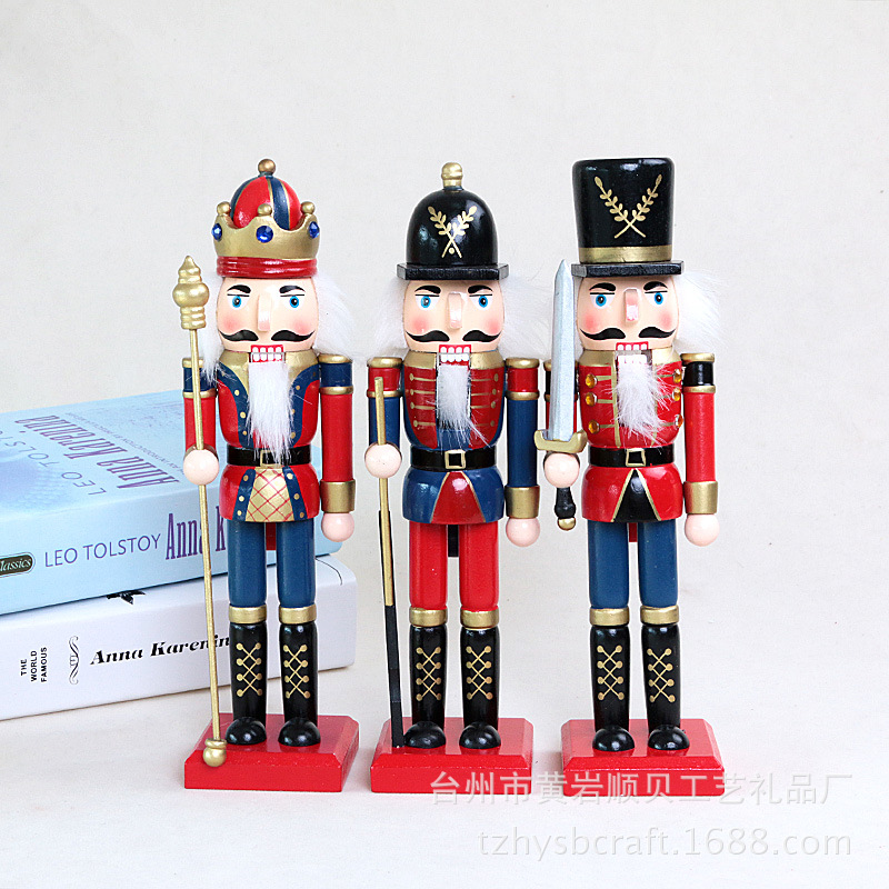 Factory Wooden Crafts New Puppet Christmas Scene Decoration Nutcracker Soldier King