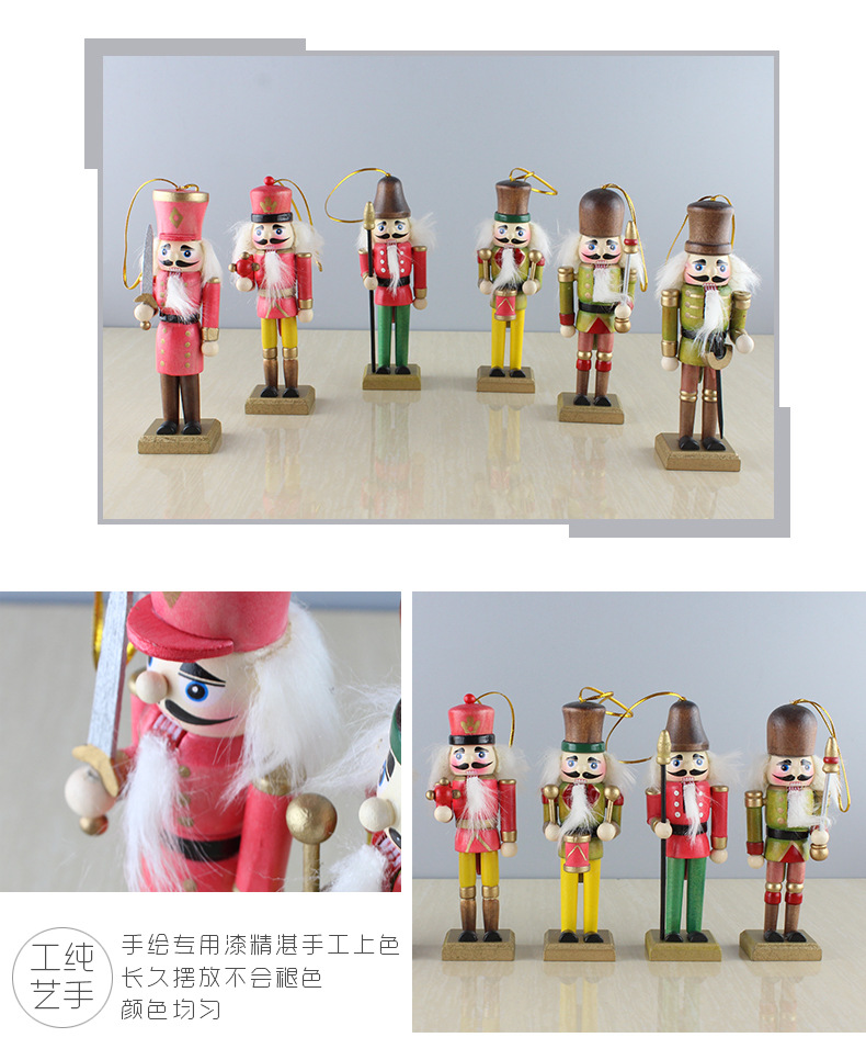 Wholesale creative home furnishing walnut soldiers solid wood tree tree tree small gifts six new nutcracker