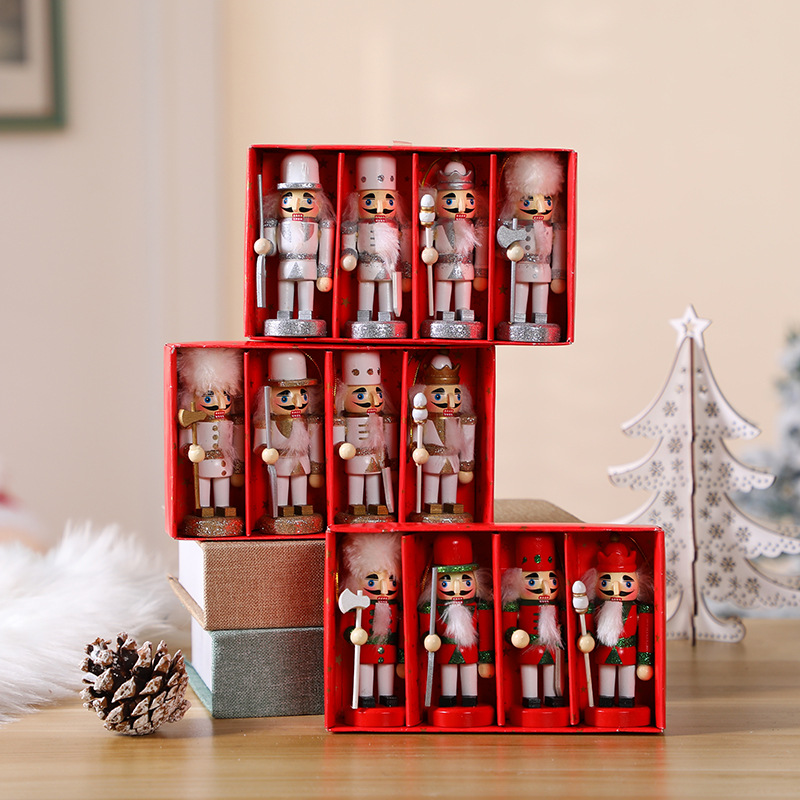 Wooden Nutcracker King Soldier Table Decorative Ornaments Christmas Festival Children Gifts Nutcracker Soldiers