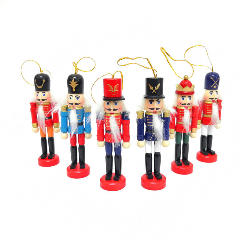 Wooden Soldier Doll Color Box Cover 6 Christmas Tree Pendant Decoration One Piece Dropshipping Nutcracker Soldiers